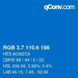 カラーコード: RGB 3.7 110.6 198 | qconv.com