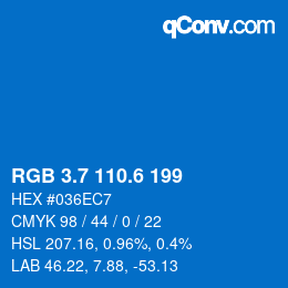 カラーコード: RGB 3.7 110.6 199 | qconv.com