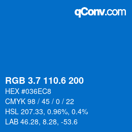 カラーコード: RGB 3.7 110.6 200 | qconv.com