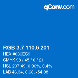 カラーコード: RGB 3.7 110.6 201 | qconv.com