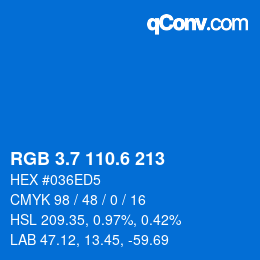 カラーコード: RGB 3.7 110.6 213 | qconv.com