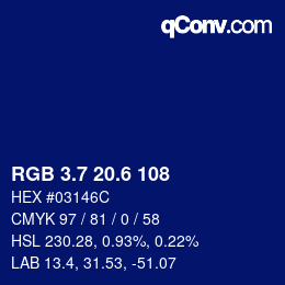 カラーコード: RGB 3.7 20.6 108 | qconv.com