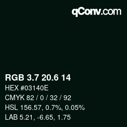 カラーコード: RGB 3.7 20.6 14 | qconv.com