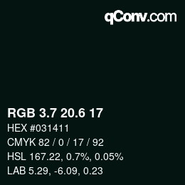 カラーコード: RGB 3.7 20.6 17 | qconv.com