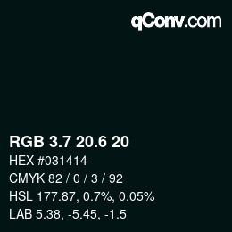 カラーコード: RGB 3.7 20.6 20 | qconv.com