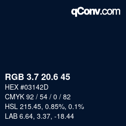 カラーコード: RGB 3.7 20.6 45 | qconv.com