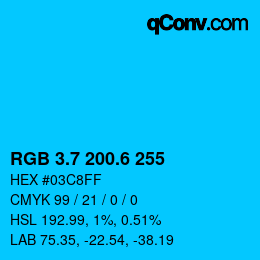カラーコード: RGB 3.7 200.6 255 | qconv.com