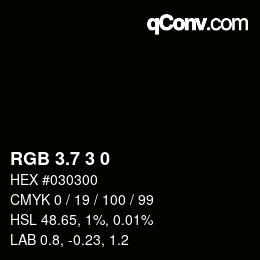 カラーコード: RGB 3.7 3 0 | qconv.com
