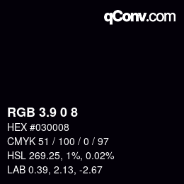 カラーコード: RGB 3.9 0 8 | qconv.com
