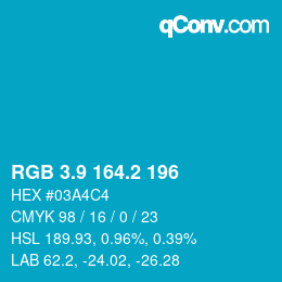 カラーコード: RGB 3.9 164.2 196 | qconv.com