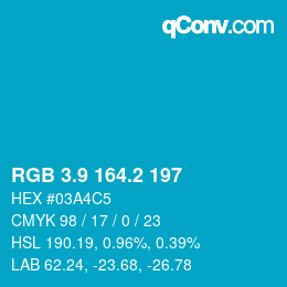 カラーコード: RGB 3.9 164.2 197 | qconv.com