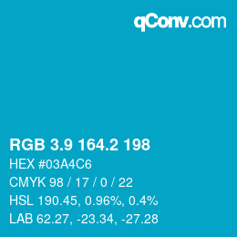 カラーコード: RGB 3.9 164.2 198 | qconv.com