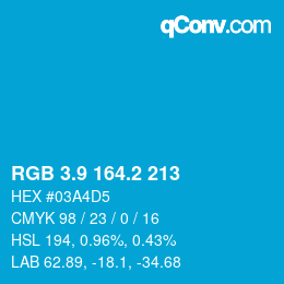 カラーコード: RGB 3.9 164.2 213 | qconv.com