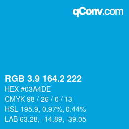 カラーコード: RGB 3.9 164.2 222 | qconv.com