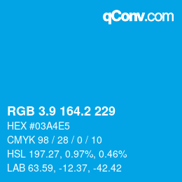 カラーコード: RGB 3.9 164.2 229 | qconv.com