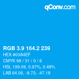 カラーコード: RGB 3.9 164.2 239 | qconv.com