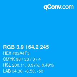カラーコード: RGB 3.9 164.2 245 | qconv.com