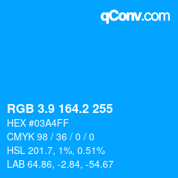 カラーコード: RGB 3.9 164.2 255 | qconv.com