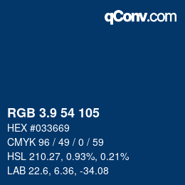 カラーコード: RGB 3.9 54 105 | qconv.com