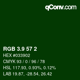 カラーコード: RGB 3.9 57 2 | qconv.com