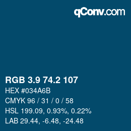 Color code: RGB 3.9 74.2 107 | qconv.com