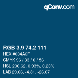 カラーコード: RGB 3.9 74.2 111 | qconv.com