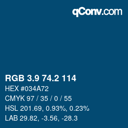 カラーコード: RGB 3.9 74.2 114 | qconv.com