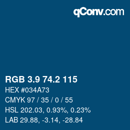 Color code: RGB 3.9 74.2 115 | qconv.com