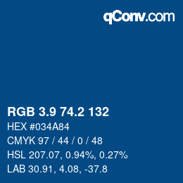 Color code: RGB 3.9 74.2 132 | qconv.com