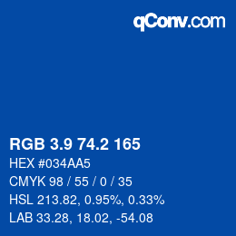 Color code: RGB 3.9 74.2 165 | qconv.com