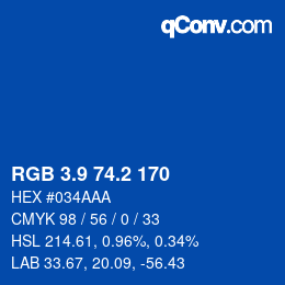 Color code: RGB 3.9 74.2 170 | qconv.com