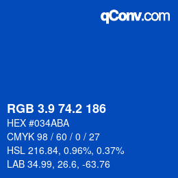 Color code: RGB 3.9 74.2 186 | qconv.com