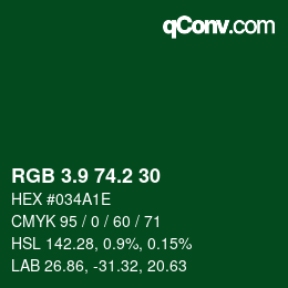カラーコード: RGB 3.9 74.2 30 | qconv.com