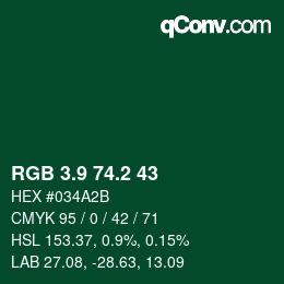 カラーコード: RGB 3.9 74.2 43 | qconv.com