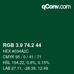 カラーコード: RGB 3.9 74.2 44 | qconv.com