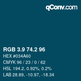 カラーコード: RGB 3.9 74.2 96 | qconv.com