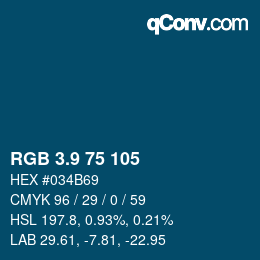カラーコード: RGB 3.9 75 105 | qconv.com