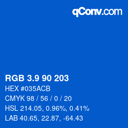 カラーコード: RGB 3.9 90 203 | qconv.com