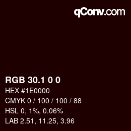 カラーコード: RGB 30.1 0 0 | qconv.com