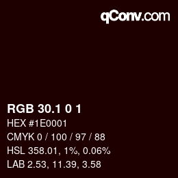 Color code: RGB 30.1 0 1 | qconv.com