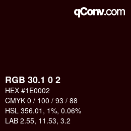 カラーコード: RGB 30.1 0 2 | qconv.com