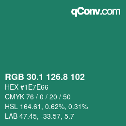 Color code: RGB 30.1 126.8 102 | qconv.com