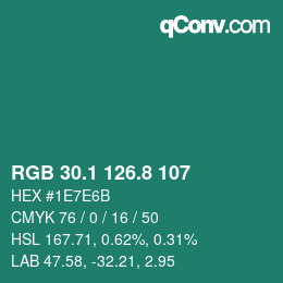 Color code: RGB 30.1 126.8 107 | qconv.com