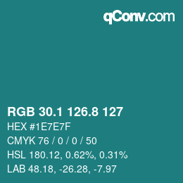 Color code: RGB 30.1 126.8 127 | qconv.com