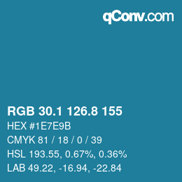 Color code: RGB 30.1 126.8 155 | qconv.com
