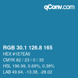 Farbcode: RGB 30.1 126.8 165 | qconv.com
