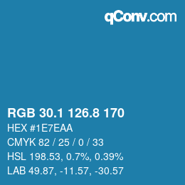 Color code: RGB 30.1 126.8 170 | qconv.com