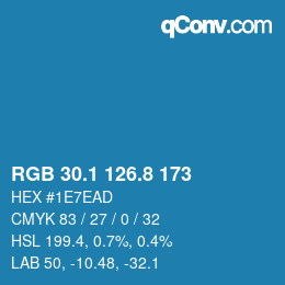 Color code: RGB 30.1 126.8 173 | qconv.com