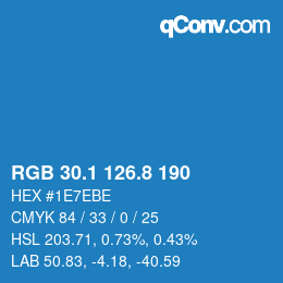 Color code: RGB 30.1 126.8 190 | qconv.com