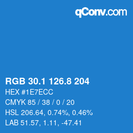 カラーコード: RGB 30.1 126.8 204 | qconv.com